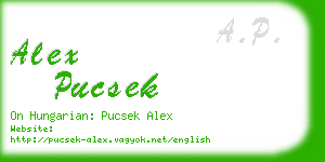 alex pucsek business card